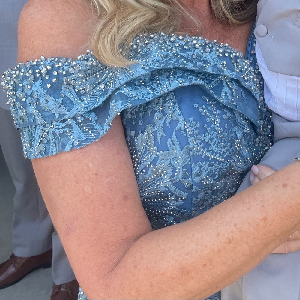 Rina Di Montella RD2737 Mother of the Bride/Groom Wedgwood Blue Formal Gown - Picture 9 of 9